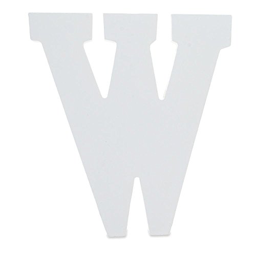 6" Classic Font White Color Wooden Letter W