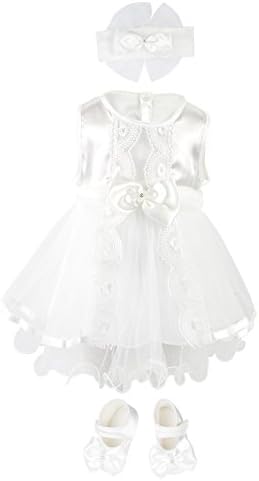 Bebetomy Baby Christening Baptism Princess Gown Dress 5 Piece Deluxe Set 0-3 Months