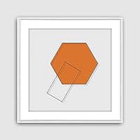 Framed Canvas Wall Art Geometric Building Canvas Prints Home Artwork Decoration for Living Room,Bedroom - 16x16 inches