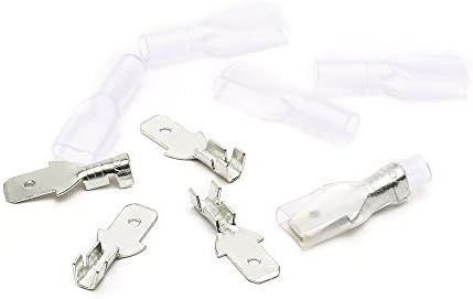 Suyep Brass Boat Car Speaker Circuit Board Male Connector Plug Spring Tinned Fittings Copper Terminal Block With Transparent Sheath (5000, DJ617-4.8)