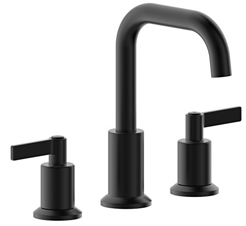Serenade SWS02-MB Two Handle Widespread Bathroom Faucet with Pop-Up Drain Assembly and Lift Rod, Meets UPC cUPC NSF61-9 and AB1953 Lead Free Standard,Matte Black