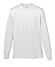 Augusta Sportswear Wicking Long Sleeve Sun Protection Athletic Shirt for Running, Hiking, Fishing, and Outdoor Activities, White, Large