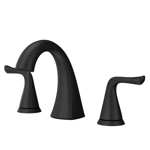 Pfister LF049MALSDB Willa - Rubinetto da bagno diffuso a 2 maniglie da 8 pollici, colore: nero opaco