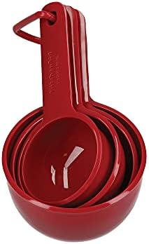 Tazas Medidoras, Juego de 4 Tazas Aptas para Lavavajillas - Rojo Imperio — foto 2 de 7
