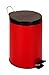 Honey-Can-Do TRS-02073 Stainless Steel Step Trash Can with Liner, Red, 12-Liter/3-Gallon