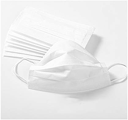 100 Pcs Disposable Earloop Face Masks Dental Surgical Hypoallergenic Breathability Comfort-Great for People with Allergies and The Flu (White)