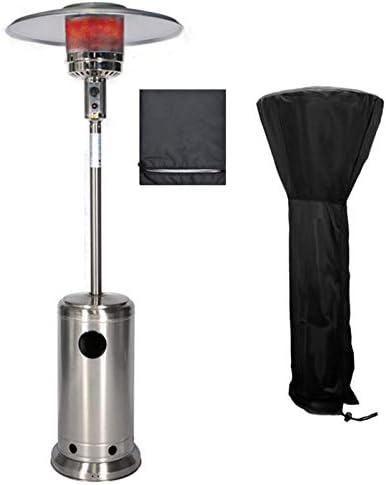 商業パティオヒーター 屋外パティオガスヒーター ステンレス鋼13kwプロパンバーナー ポータブルホイール レギュレーター ホース ウォータープルーフ ヒーターカバーが含まれています