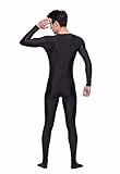 Life In Color Unitard Men Lycra Spandex Bodysuit Long Sleeve Full Bodysuit Zentai Suit (XL, Black)