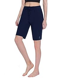 TaiBid Active Lounge Bermudas pantalones cortos de algodón para mujer, para fitness, yoga, entrenamiento, correr, pantalones cortos con bolsillos, talla S - XL