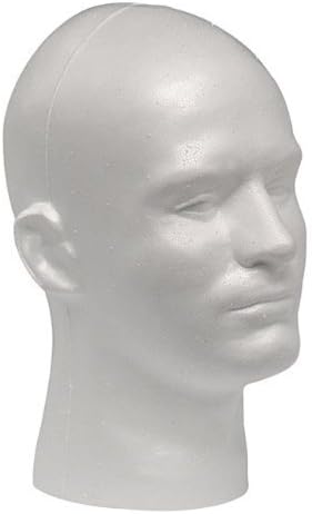 Case Giell Styrofoam Foam Mannequin Wig Head Display Male White by Giell