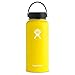 Hydro Flask Water Bottle - Stainless Steel & Vacuum Insulated - Wide Mouth with Leak Proof Flex Cap - 32 oz, Lemon