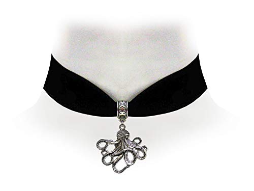 Victorian VaultOctopus Black Velvet Choker Steampunk Jewelry Gothic Necklace