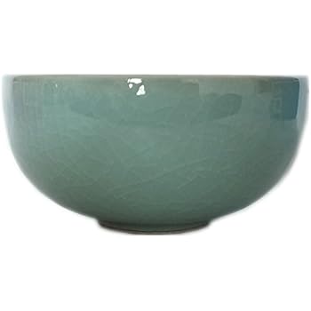 Celadon Glazed Chinese Rice Bowl 4.5Inch with Cracking(1, Light Grey)