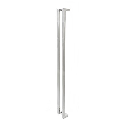 Puxador duplo tubular de aço inox - 1,20m para porta de madeira e vidro