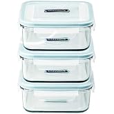 Glasslock Food-Storage Container with Locking Lids and Microwave Safe - Square 30 Ounces