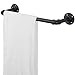 MyGift 20-Inch Wall-Mounted Industrial Steel Gray Metal Pipe Bathroom Hanging Towel Bar