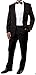 New Mens 5 Piece (5pc) Complete Single Breasted Black Tuxedo Suit, 48R 42W
