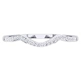 Dazzlingrock Collection 0.12 Carat (ctw) 14K Gold Round Cut Diamond Ladies Anniversary Wedding Stackable Band Guard Ring