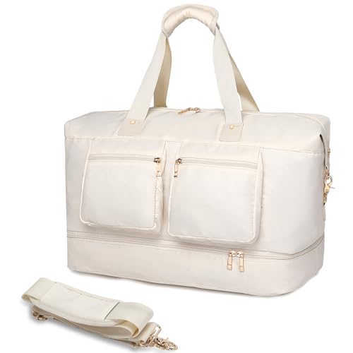 Travel Duffle Bag, Leather Overnight Bag for Mens Women Carry on Bag Weekender Bags Travel Tote Bags Large Duffle Bag