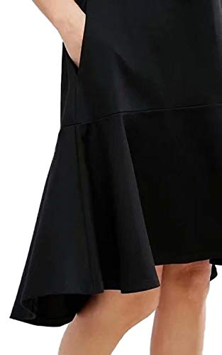 OBERORA Summer Dresses for Women Casual Short Sleeve Round Neck High Low Loose Pocket Cocktail Ruffle Mermaid Dress