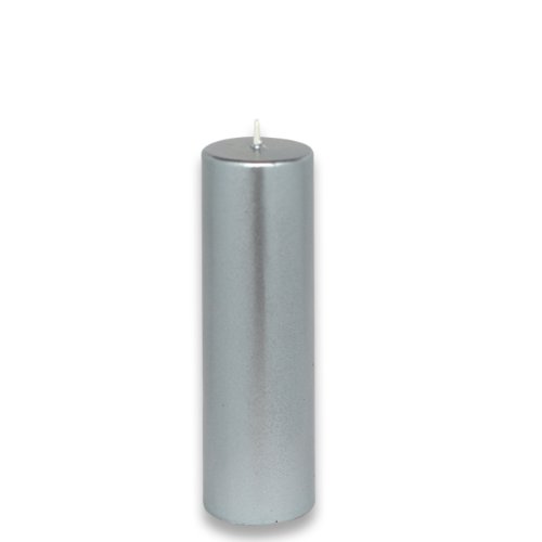 Zest Candle Pillar Candle, 2 by 6-Inch, Metallic Silver