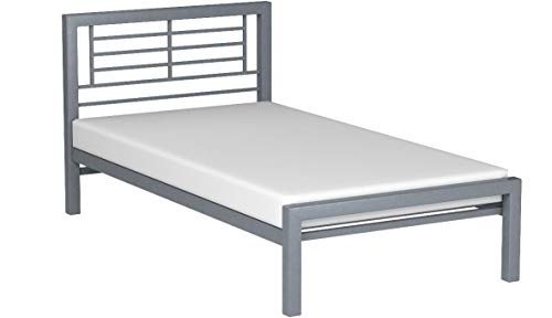 Silver Metal Twin Size Platform Bed Silver Furniture Headboard Footboard Frame