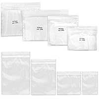 200 Pack 2 Mil Thick Poly Ziplock Bags for Jewelry, 4 Assorted Sizes, 2x3, 3x3, 3x5, 4x6 Inch. Clear Durable Food Grade Safe PP Plastic Resealable Zipper Baggies for Ring, Bead, Necklace, Coin, Pill.