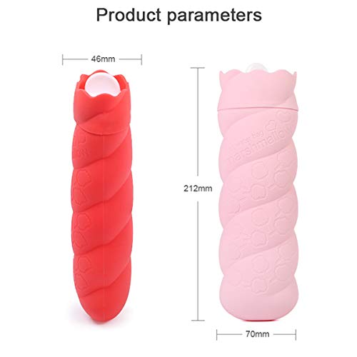 2 in1 Microwave Heating Bottle Silicone Hot Water Bag/Refrigerator Cold Ice Bag for Pain Relief, Hot & Cold Therapies - Gift for Birthday, Christmas, Valentine's Day, Gift (Pink with Cover) - Thumbnail 7
