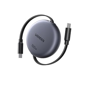 UGREEN 【100cm巻き取り式】PD 100W/5A USB-C ケーブル 4階段調整可能