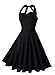 Anni Coco Women's Halter Polka Dots 1950s Vintage Swing Tea Dress - X-Large - 2nd - Black