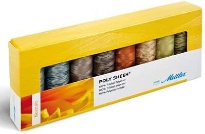 Mettler Thread Poly Sheen 100% Trilobal Polyester Sewing Set; 8 Spools NEUTRAL Colors [PS85]