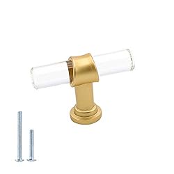 goldenwarm 5 Pack Crystal Drawer Knobs Gold Cabinet