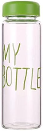 ADGWRA 500Ml Frosted Portable Seal Bottles Plastic Sports Water Bottle Leak-Proof Bike Outdoor Climbing Canteen Green transparent 500ml
