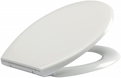 Euroshowers ONE SERIES Opal One Soft Close Toilet Seat - White - Modern - Oval - Plastic - 376w x 450l
