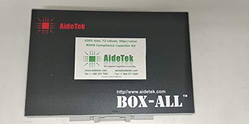 AideTek SMD 0201 capacitor kits 72 Values, 50pc/value 1% Sample Capacitor Kit Distributed in Box-all Enclosure Designer Kit free Tweezers