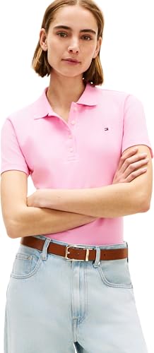 Damen Poloshirt Kurzarm 1985 Pique Slim Fit, Rosa (Rose Petal), M