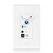 in-Wall Bluetooth Audio Receiver Wall Plate - BT Wireless Music Adapter Stereo Amplifier Wall Plate w/Volume Control, 3.5mm Headphone Jack AUX Input Module for Sound Systems Home Theater Integration