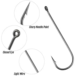 Dr.Fish 100 Pack Aberdeen Hooks Offset Hooks Live