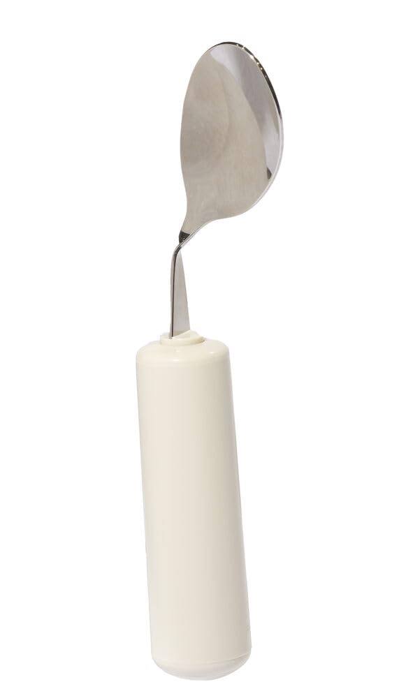 Homecraft Queens Cutlery, Angled Spoon for Left Hand (Eligible for VAT relief in the UK) Adaptive Dining Utensil for Elderly, Disabled, Large Built-Up Handle for Good Grip, Dishwasher Safe