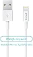 [Apple MFi Certified] Inateck 200CM/6.6 Feet Lightning Cable, iPhone Connection Cable to USB, Apple Lightning Charging Cable for iPhone, iPad & iPod, White