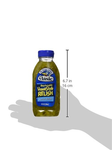 Vlasic Squeezeable Homestyle Pickle Relish, Sweet, No Sugar Added, Keto Friendly, 9 Ounce (Pack of 8)