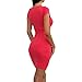 Fedi Summer Women's Cotton Stretch Bodycon Party Cocktail Short Slim Pencil Dress, Red, Small