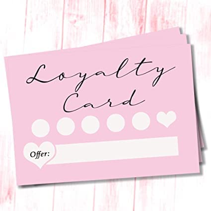 Loyalty Cards Beauty Lashes Nails Business (Pack of 50) (Pink Hearts)