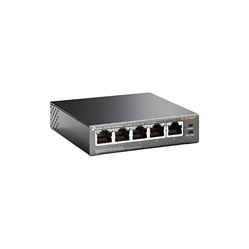 TP-Link TL-SF1005P 5 Port Fast Ethernet PoE Switch, 4 PoE+ Ports at 67W, Desktop Network Swtich, Plug & Play, Sturdy Metal with Shielded Ports, Fanless, Extend and Priority Mode