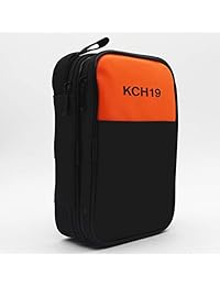 TestHelper KCH19 Funda de transporte acolchada de doble capa con cierre con correa para muñeca para usar con multímetro manual, indicador de fase, termómetro, calibrador, medidor de abrazaderas
