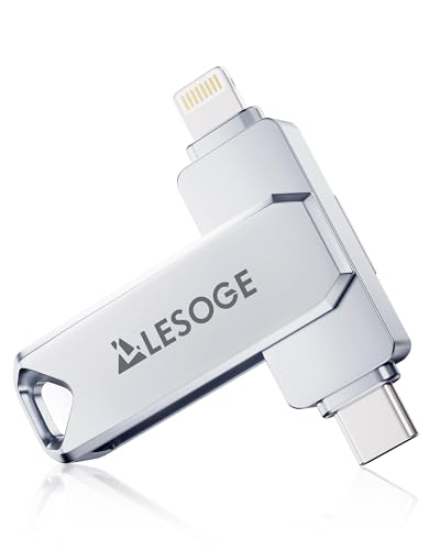 MFi Certified 256GB Flash Drive for iPhone Photo Stick Thumb Drive, USB Memory Stick iPhone Flash Drive for Photos Videos, High Speed Jump Drive External Storage for iPhone/iPad/Android/PC (Silver)