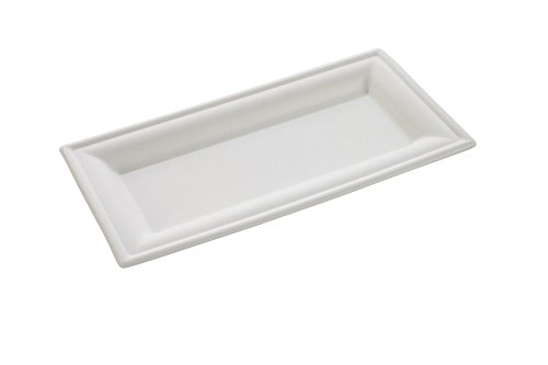 0 x 5" Rectangular Compostable Sugarcane Fiber Plates, 25 plates per Pack