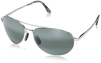 Maui Jim Men's Polarized Pilot 210-17 Silver Aviator