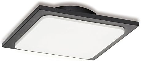 Inowel Outdoor Ceiling Lamp Surface Mounting LED Wall Lamp, Painted Dark Grey Color Aluminium Finished 3000K Warm Light