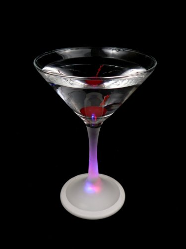 Fortune Products LG-6001 Crystalight Lighted Martini Glass, 5" Diameter x 7.25" Height, 8 oz. Capacity (Pack of 4)